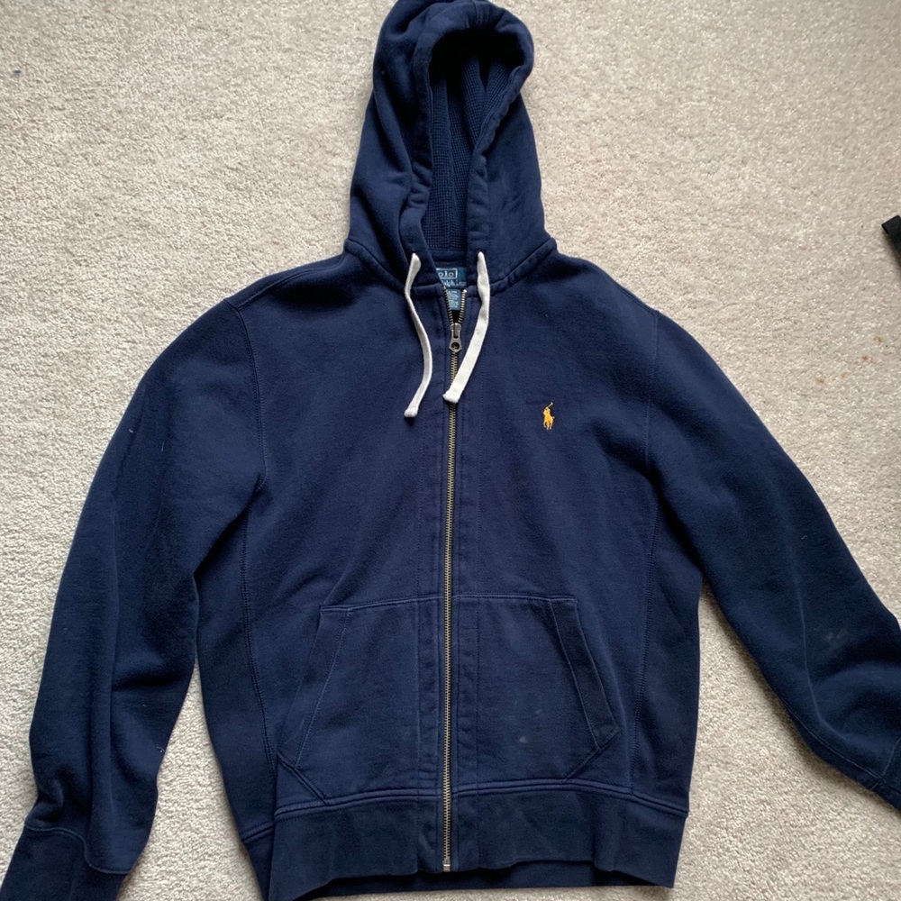 Navy Ralph Lauren Zip Up Hoodie
